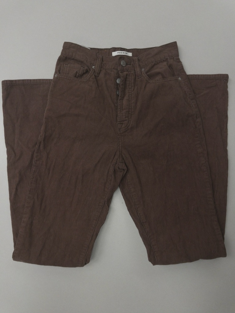 PacSun Brown Corduroy Pants Size 25 High Rise Straight Leg Vintage Style